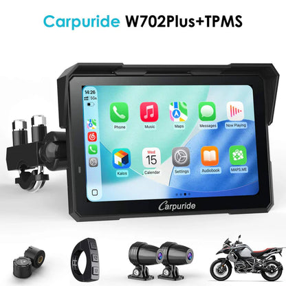Carpuride W702 Plus Autoradio portable sans fil pour moto
