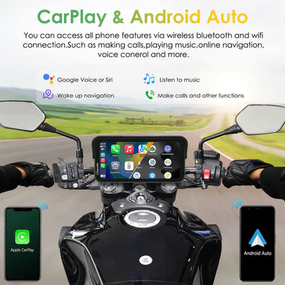 Autoradio moto portable sans fil Carpuride W603D avec double caméra HD