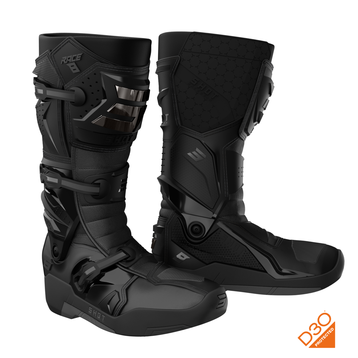 Bottes cross Shot Race 8 - Noir Chrome