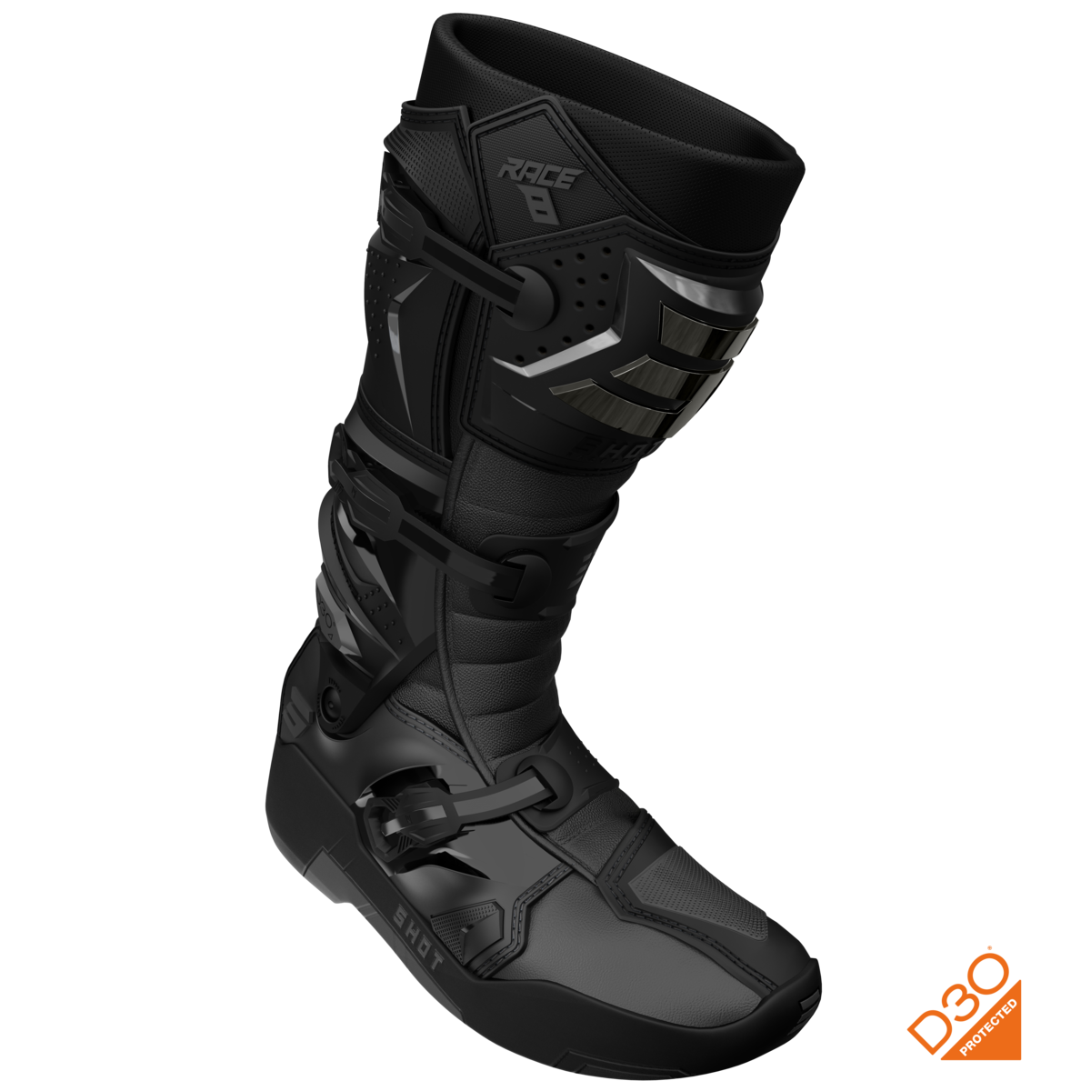 Bottes cross Shot Race 8 - Noir Chrome