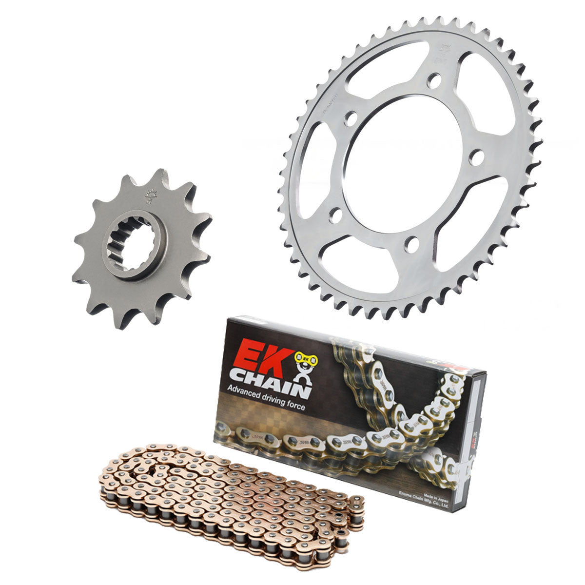Kit chaine EK CHAIN renforcée acier DUCATI 900 MHE 2001