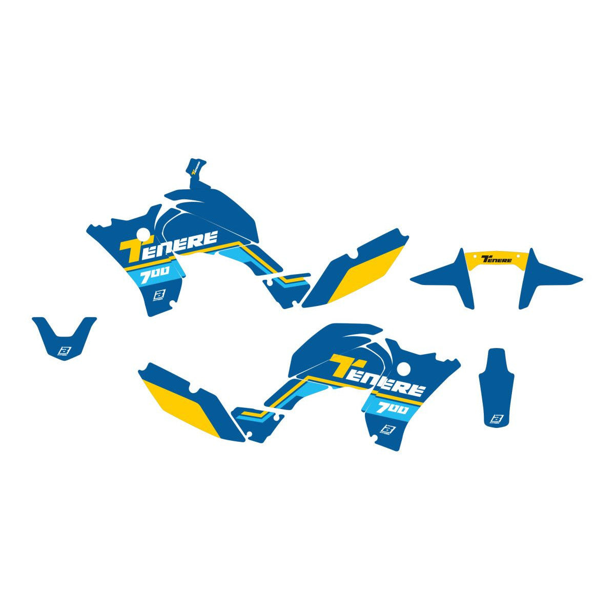 Kit déco BLACKBIRD rétro Bleu Yamaha 700 Ténéré 2021-2024