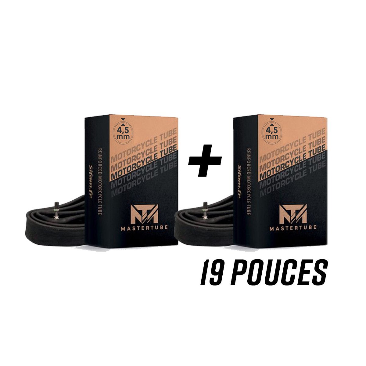 Pack 2 Chambres à Air MASTERTUBE Ultra Renforcée 4,5mm 110/90-19 130/70-19 100/90-19 120/80-19 130/70-19