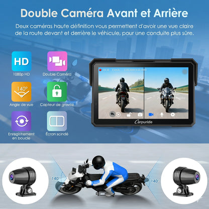 Carpuride W702 Plus Autoradio portable sans fil pour moto