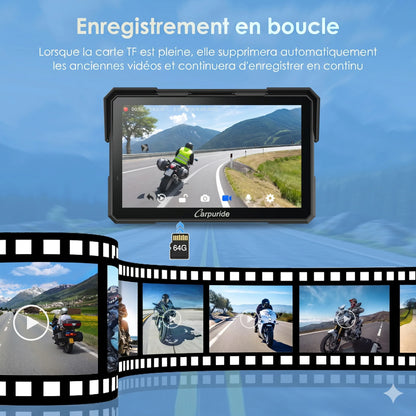 Carpuride W702 Plus Autoradio portable sans fil pour moto